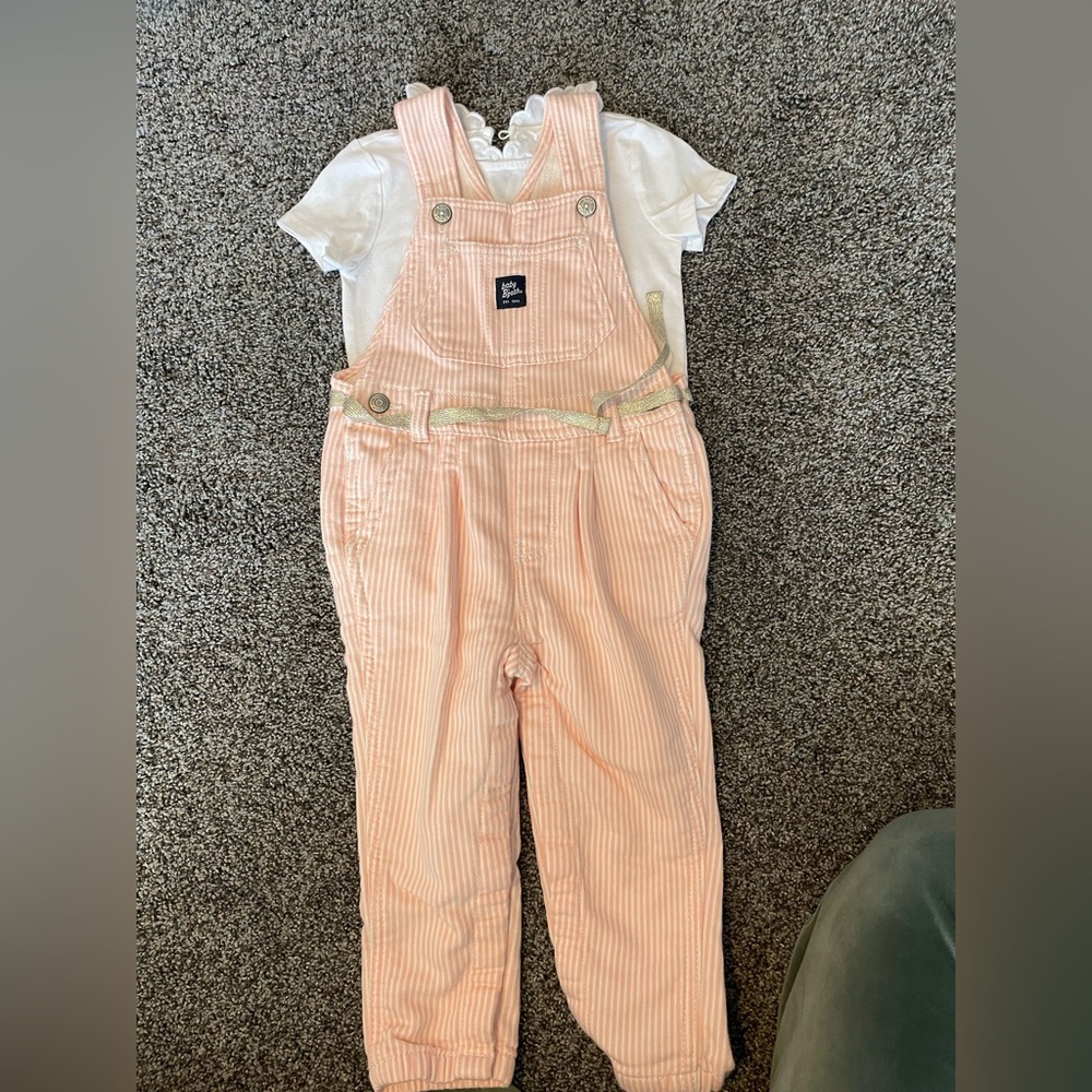 Baby Bgosh Pink Striped Overalls